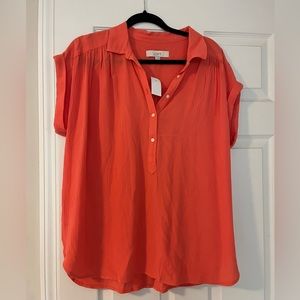 Loft, coral, linen shirt. Never worn w/tags.